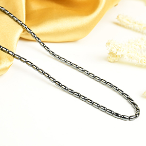 Hematite Drum Shape Beads Necklace