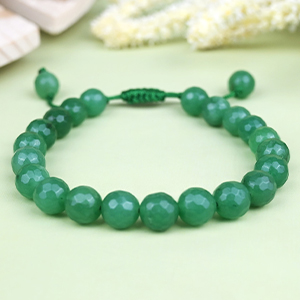 Green Aventurine Faceted Beads Adjustable Thread Bracelet