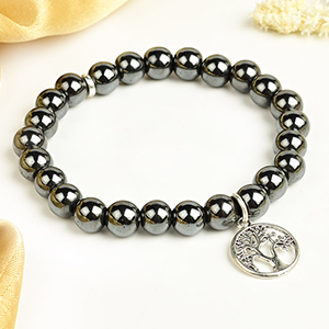Hematite Beads Tree of Life Bracelet