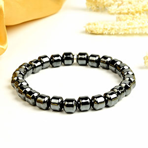 Hematite Cylindrical Beads Bracelet