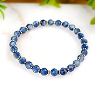 Kyanite Faceted Silver Chakri Bracelet