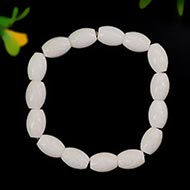 White Coral Drum Shape Elastic Bracelet