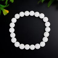 White Agate Bracelet in Elastic