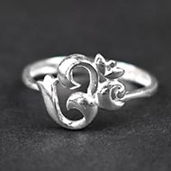 Om Ring in 925 Silver - I