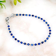 Kyanite Faceted Silver Balls Bracelet