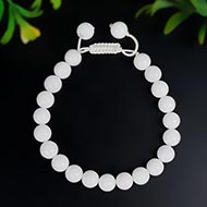 White Agate Bracelet With Adjustable Thread