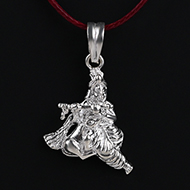 Krishna With Flute Locket in 925 Silver