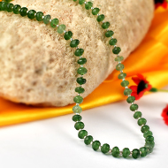 Serpentine Faceted Necklace With Silver Balls