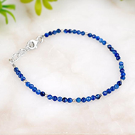 Kyanite Faceted Bracelet With Silver Balls
