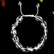 Oval Sphatik Bracelet With Adjustable Thread
