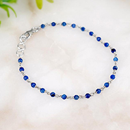 Kyanite Faceted Bracelet With Silver Knots