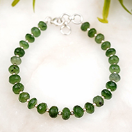 Serpentine Faceted Silver Balls Bracelet