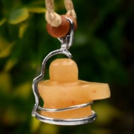 Yellow Jade Shivling Pendant