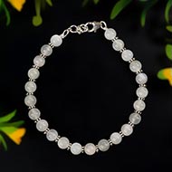 Moonstone Silver Chakri Bracelet
