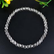 Round Faceted Sphatik Bracelet in Elastic