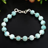 Amazonite Bracelet with Silver Ball