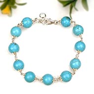 Turquoise Bracelet with Silver Caping