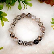 Smoky Quartz Faceted Bracelet in Elastic